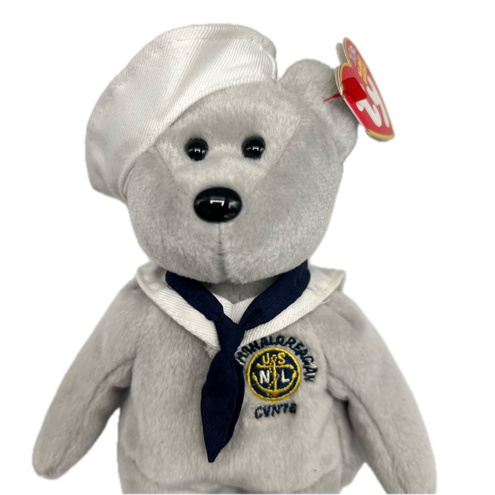 Ty Beanie Babies Collection Ronnie USS Ronald Reagan Bear Beanie Baby Plush - Picture 4 of 16